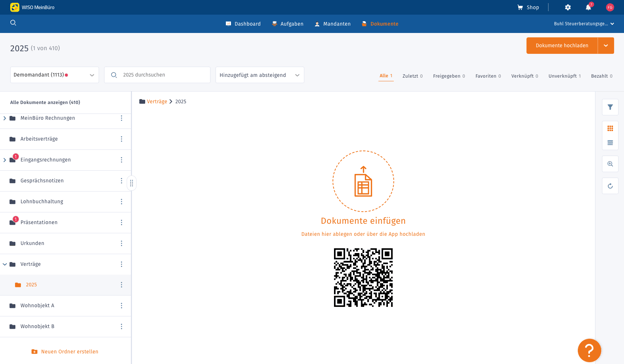Ordner und Dokumente ablegen