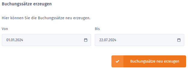 Buchungssätze neu erzeugen
