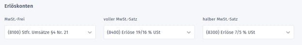 Erlöskonten in der Rechnung