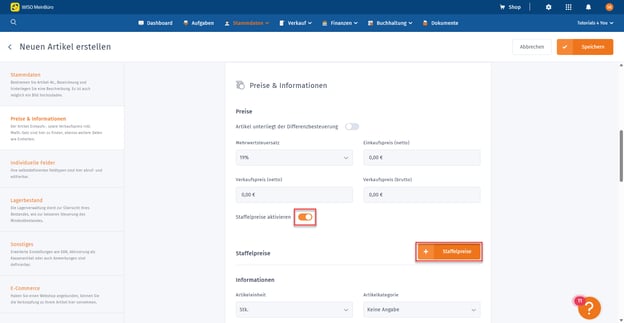 Staffelpreise aktivieren