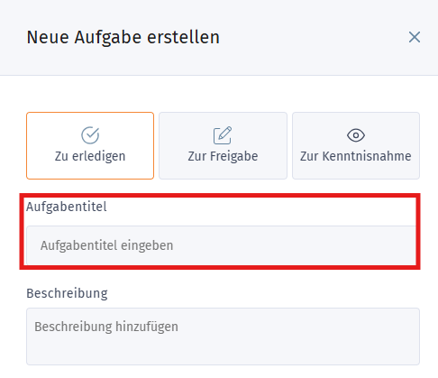 Neue Aufgaben errstellen