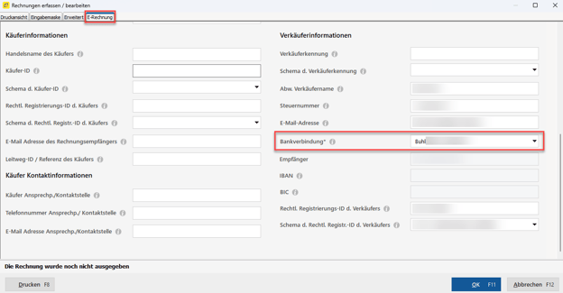 Der Bereich "Verkäuferinformationen"