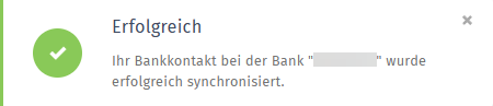 Bankkontakt erfolgreich synchronisiert