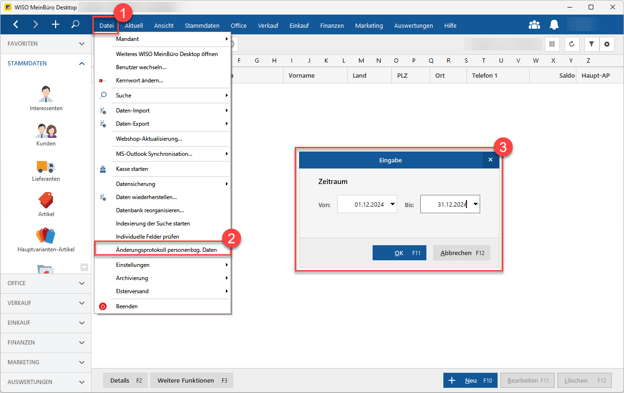 Änderungsprotokoll personenbezogener Daten
