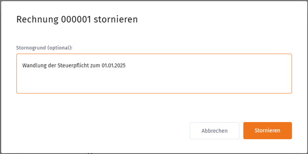 Rechnung stornieren