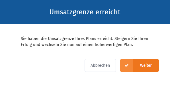 Umsatzgrenze erreicht