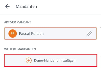 Mandantenliste ohne Demo-Mandant-1