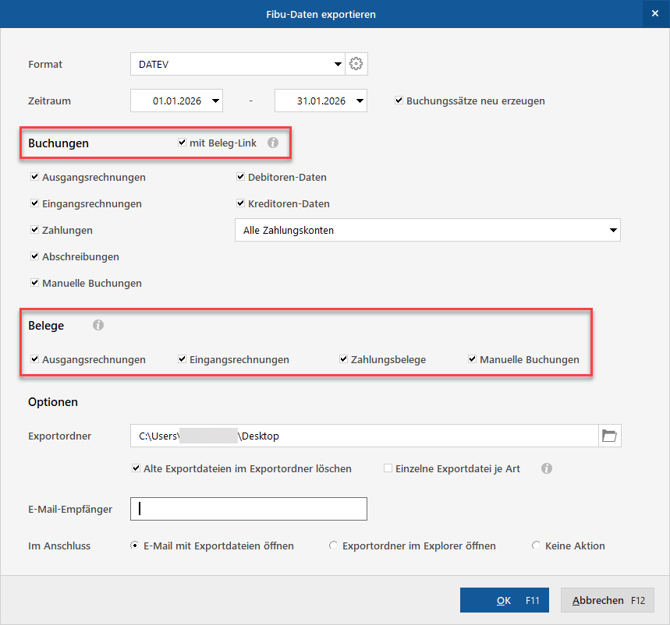 Beleg-Link beim Fibu-Export