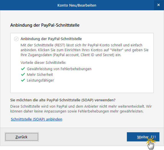 Anbindung der PayPal-Schnittstelle