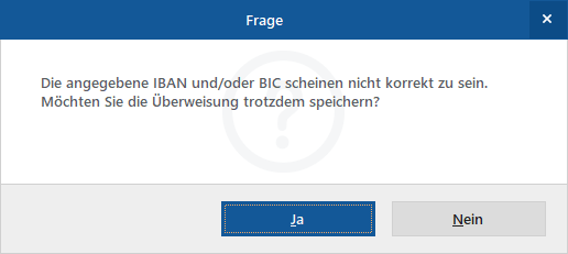 Prüfung IBAN und BIC